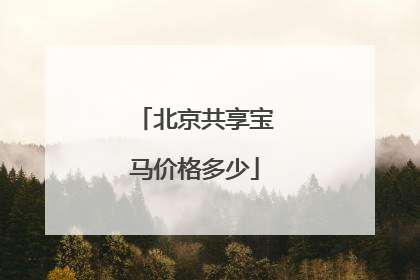北京共享宝马价格多少