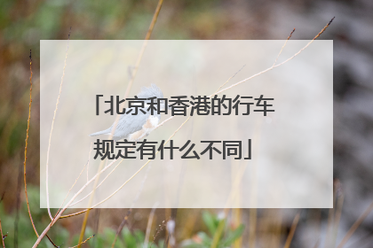 北京和香港的行车规定有什么不同