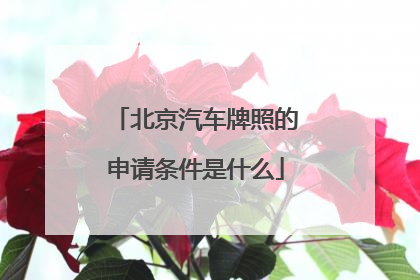 北京汽车牌照的申请条件是什么