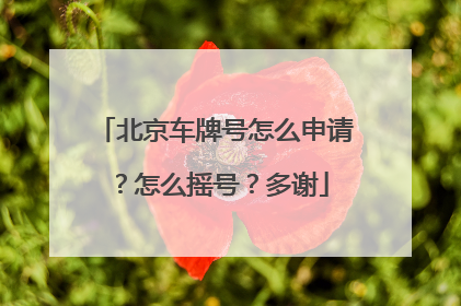 北京车牌号怎么申请？怎么摇号？多谢