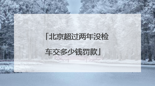 北京超过两年没检车交多少钱罚款