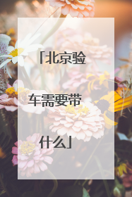 北京验车需要带什么