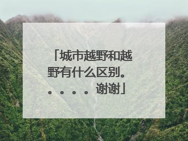城市越野和越野有什么区别。。。。。谢谢