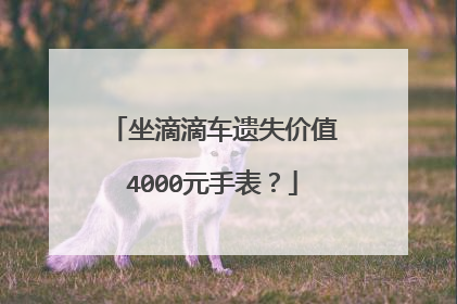 坐滴滴车遗失价值4000元手表？