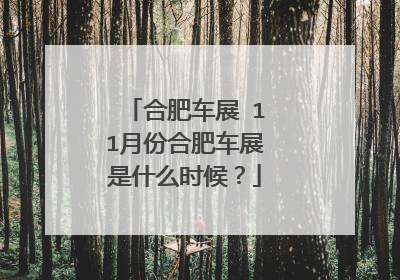 合肥车展 11月份合肥车展是什么时候？