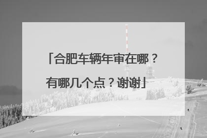 合肥车辆年审在哪？有哪几个点？谢谢