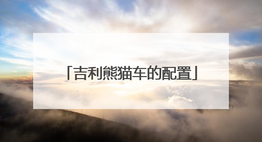 吉利熊猫车的配置