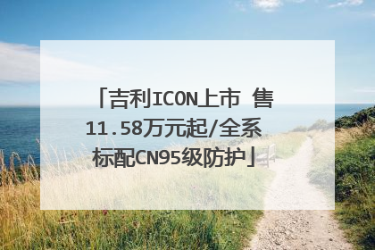 吉利ICON上市 售11.58万元起/全系标配CN95级防护