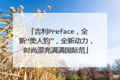 吉利Preface，全新“美人豹”，全新动力，时尚漂亮满满国际范