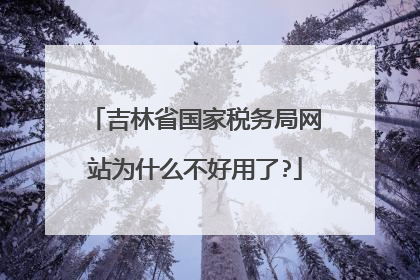 吉林省国家税务局网站为什么不好用了?