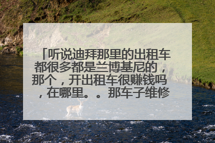 听说迪拜那里的出租车都很多都是兰博基尼的，那个，开出租车很赚钱吗，在哪里。。那车子维修费不会很贵吗