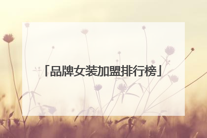 品牌女装加盟排行榜