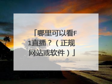哪里可以看F1直播？（正规网站或软件）