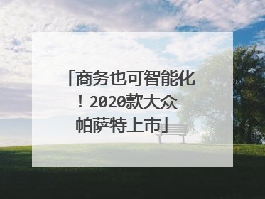 商务也可智能化！2020款大众帕萨特上市