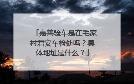嘉善验车是在毛家村君安车检处吗？具体地址是什么？