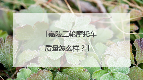 嘉陵三轮摩托车质量怎么样？