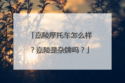嘉陵摩托车怎么样？嘉陵是杂牌吗？