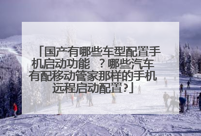 国产有哪些车型配置手机启动功能 ？哪些汽车有配移动管家那样的手机远程启动配置?