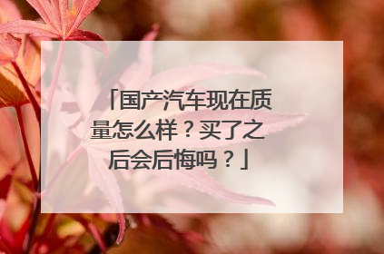 国产汽车现在质量怎么样？买了之后会后悔吗？