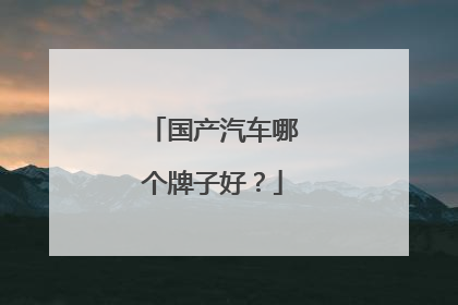 国产汽车哪个牌子好？