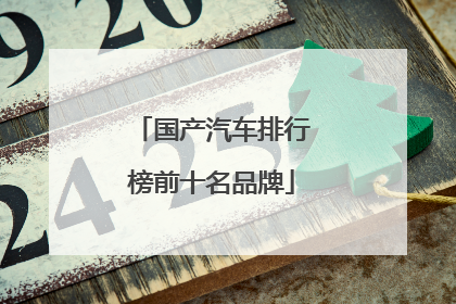 国产汽车排行榜前十名品牌