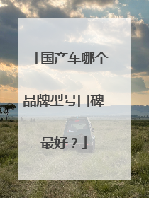 国产车哪个品牌型号口碑最好？