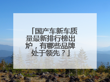 国产车新车质量最新排行榜出炉，有哪些品牌处于领先？