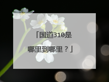 国道310是哪里到哪里？