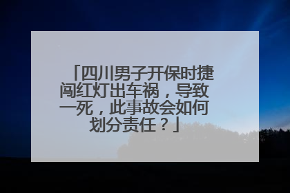 四川男子开保时捷闯红灯出车祸，导致一死，此事故会如何划分责任？