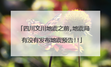 四川文川地震之前,地震局有没有发布地震预告!!