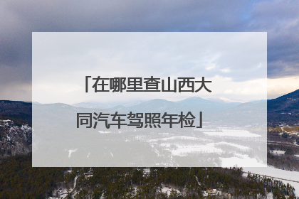 在哪里查山西大同汽车驾照年检