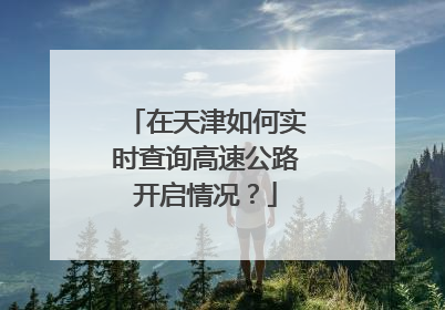 在天津如何实时查询高速公路开启情况？
