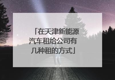 在天津新能源汽车租给公司有几种租的方式