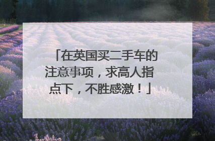 在英国买二手车的注意事项，求高人指点下，不胜感激！