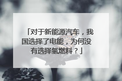 对于新能源汽车，我国选择了电能，为何没有选择氢燃料？