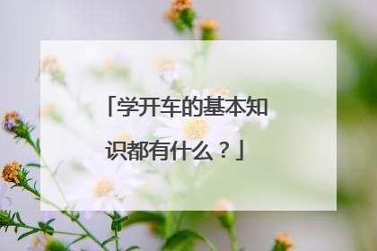 学开车的基本知识都有什么？