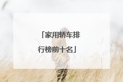 家用轿车排行榜前十名