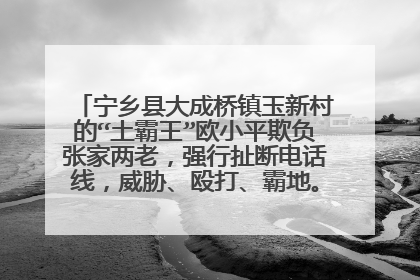 宁乡县大成桥镇玉新村的“土霸王”欧小平欺负张家两老，强行扯断电话线，威胁、殴打、霸地。村里不敢出面