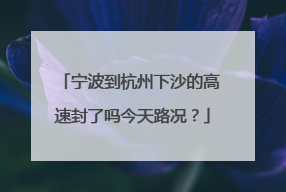 宁波到杭州下沙的高速封了吗今天路况？
