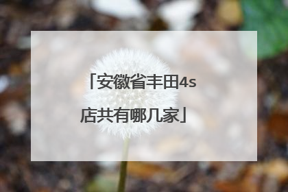 安徽省丰田4s店共有哪几家