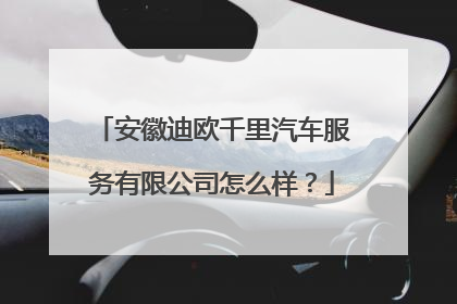 安徽迪欧千里汽车服务有限公司怎么样？