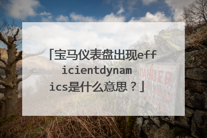 宝马仪表盘出现efficientdynamics是什么意思？