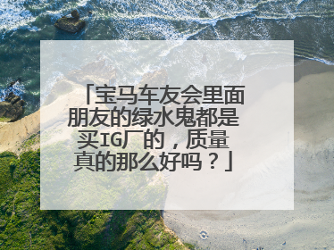 宝马车友会里面朋友的绿水鬼都是买IG厂的，质量真的那么好吗？
