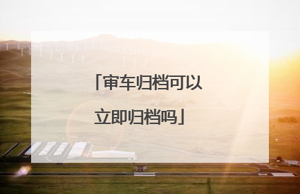 审车归档可以立即归档吗