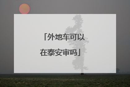 外地车可以在泰安审吗