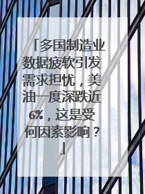 多国制造业数据疲软引发需求担忧，美油一度深跌近6%，这是受何因素影响？