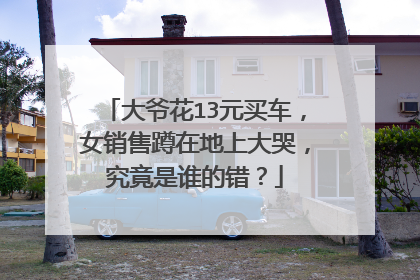 大爷花13元买车，女销售蹲在地上大哭，究竟是谁的错？