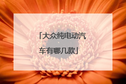 大众纯电动汽车有哪几款