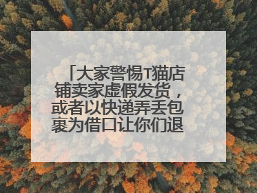 大家警惕T猫店铺卖家虚假发货，或者以快递弄丢包裹为借口让你们退货。如果有人遇到和我类似的情况，请您