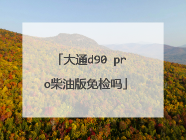 大通d90 pro柴油版免检吗